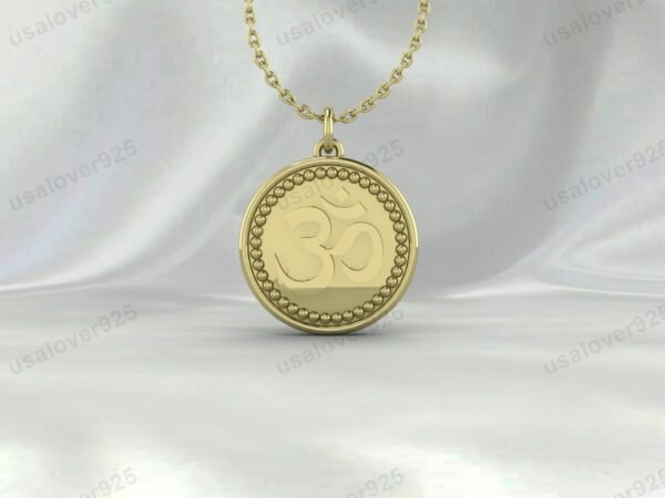 Om Religious Symbol Unisex Pendant, 925 Sterling Silver Necklace Jewelry - Image 2