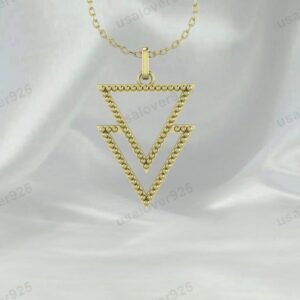 Triangle Unique Design Unisex Pendant, 925 Sterling Silver Necklace Jewelry