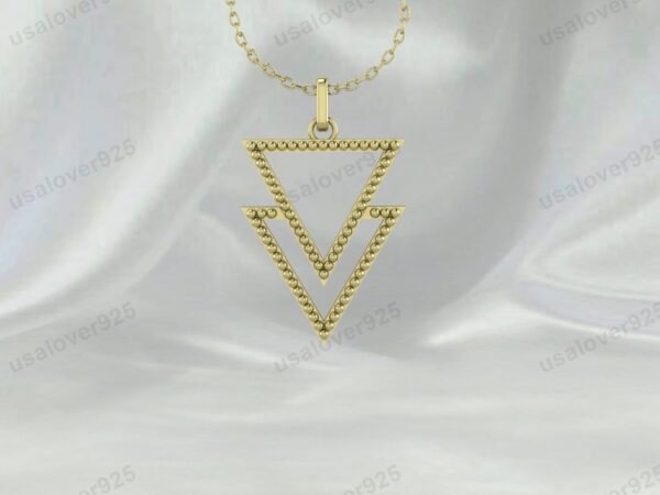 Triangle Unique Design Unisex Pendant, 925 Sterling Silver Necklace Jewelry