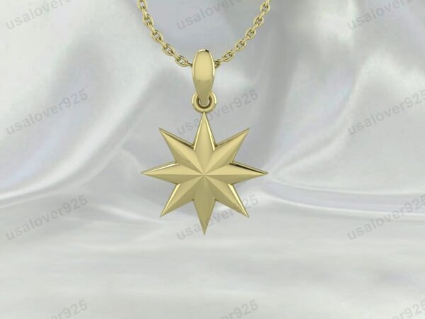 Star Shape Unique Design Unisex Pendant, 925 Sterling Silver Necklace Jewelry - Image 2