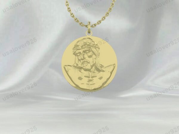 Jesus Face Unique Design Unisex Pendant, 925 Sterling Silver Necklace Jewelry - Image 2