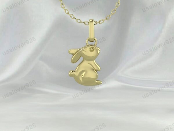 Rabbit Unique Design Unisex Pendant, 925 Sterling Silver Necklace Jewelry - Image 2