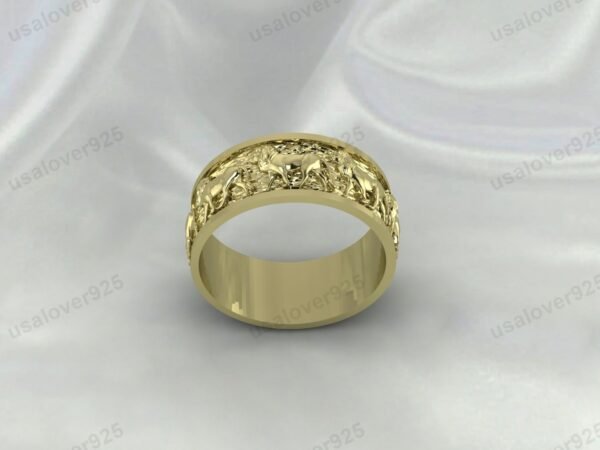 Unique Lion Design Unisex Band, 925 Sterling Silver Ring Jewelry - Image 2