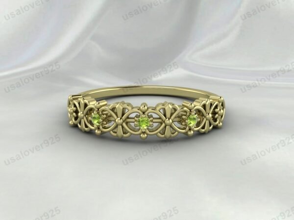 Peridot Art Deco Women’s Ring – 925 Sterling Silver Gemstone Jewelry - Image 2