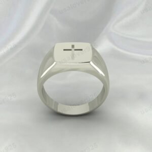 Unique Cross Design Handmade 925 Sterling Silver Mens Signet Ring Jewelry
