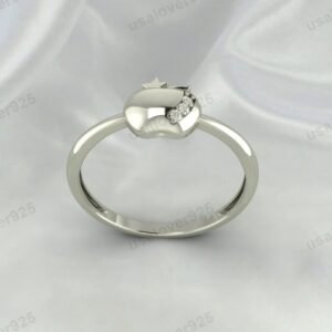 CZ Diamond Apple Design Design Women Ring 925 Sterling Silver Jewelry
