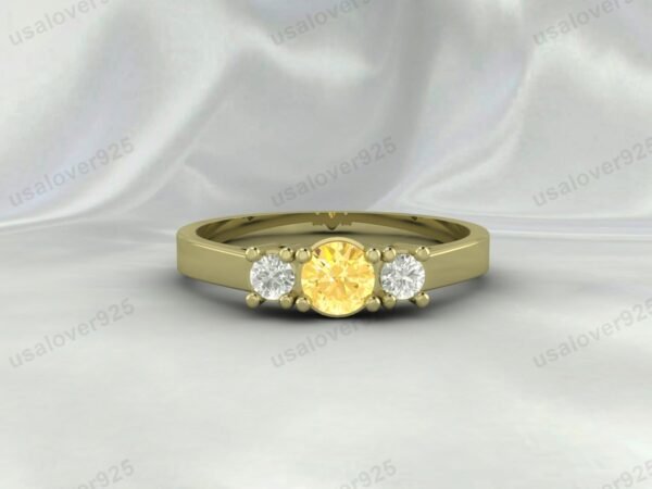 Citrine Gemstone Women Ring 925 Sterling Silver Jewelry - Image 3