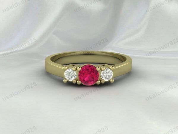 Pink Ruby Gemstone Women Ring 925 Sterling Silver Jewelry - Image 2