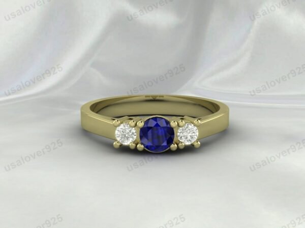 Blue Sapphire Gemstone Women Ring 925 Sterling Silver Jewelry - Image 2