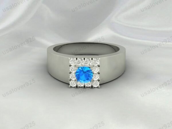 Topaz Gemstone Solitaire Women Ring 925 Sterling Silver Jewelry