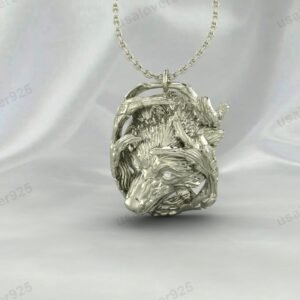Wolf Unique Design Unisex Pendant, 925 Sterling Silver Necklace Jewelry