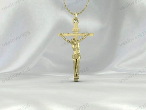 Jesus God Unique Cross Pendant, 925 Sterling Silver Necklace Jewelry