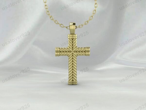 Cross Unique Design Unisex Pendant, 925 Sterling Silver Necklace Jewelry - Image 2