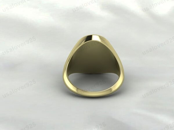CZ Diamond Stone High Quality Yellow Brass Mens Signet Ring Jewelry - Image 4