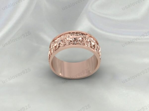 Unique Lion Design Unisex Band, 925 Sterling Silver Ring Jewelry - Image 3