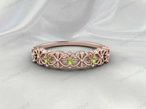 Peridot Art Deco Women’s Ring – 925 Sterling Silver Gemstone Jewelry - Image 3