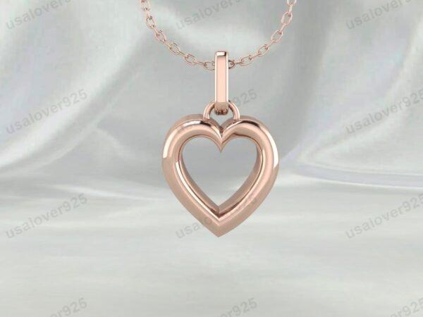 Heart Shape Unique Design Unisex Pendant, 925 Sterling Silver Necklace Jewelry - Image 3