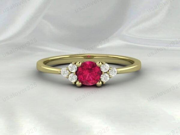 Natural Ruby Pink Gemstone Solitaire Women Ring 925 Sterling Silver Jewelry - Image 3