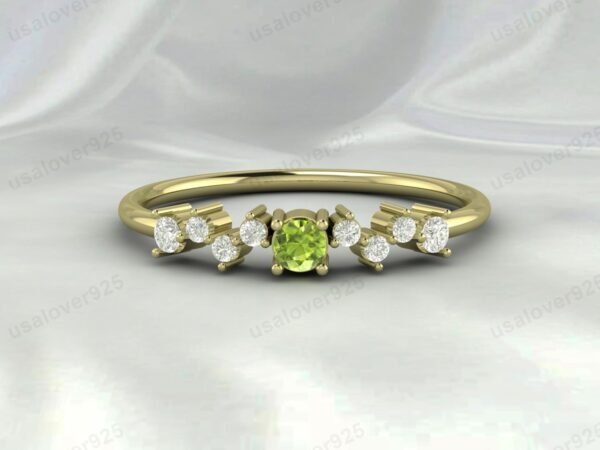 Peridot Gemstone Eternity Women Band Ring 925 Sterling Silver Jewelry - Image 2