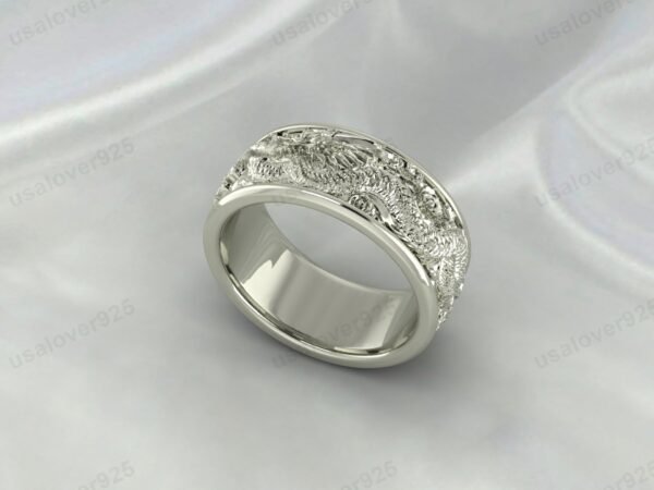 Unique Dragon Design 925 Sterling Silver Unisex Band Ring Jewelry - Image 2