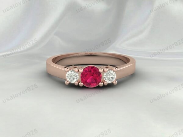 Pink Ruby Gemstone Women Ring 925 Sterling Silver Jewelry - Image 4