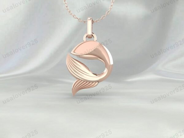 Dolphin Fish Unique Pendant, 925 Sterling Silver Necklace Jewelry - Image 2