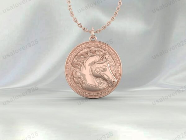 Horse Unique Design Pendant, 925 Sterling Silver Necklace Jewelry - Image 3