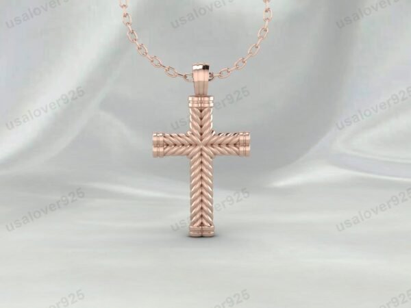 Cross Unique Design Unisex Pendant, 925 Sterling Silver Necklace Jewelry - Image 3