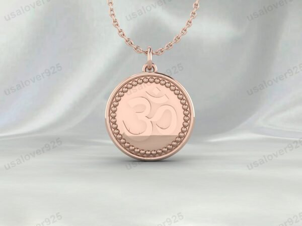 Om Religious Symbol Unisex Pendant, 925 Sterling Silver Necklace Jewelry - Image 3