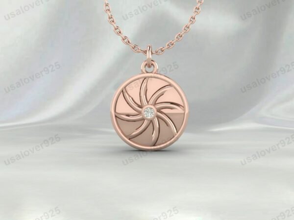 Geometric Design CZ Diamond Unisex Pendant, 925 Sterling Silver Necklace Jewelry - Image 3