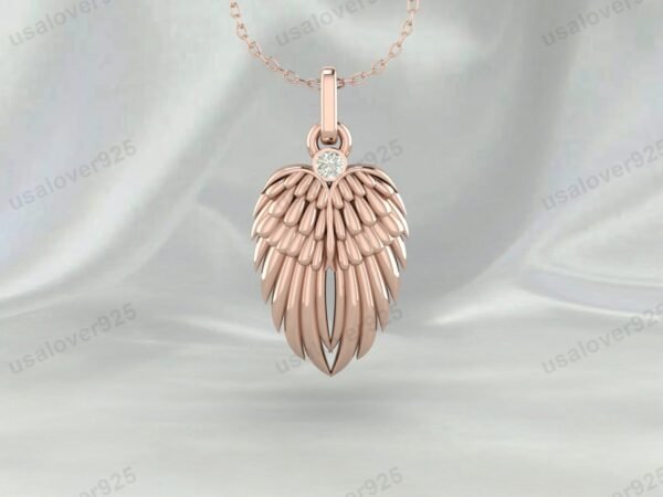 The Guardian Wing Unisex Pendant, 925 Sterling Silver Necklace Jewelry - Image 2