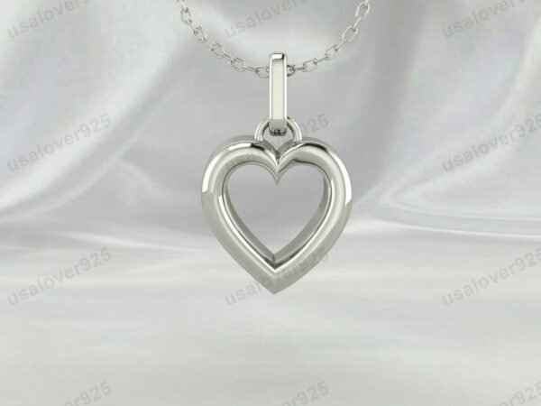 Heart Shape Unique Design Unisex Pendant, 925 Sterling Silver Necklace Jewelry