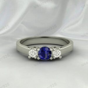 Blue Sapphire Gemstone Women Ring 925 Sterling Silver Jewelry