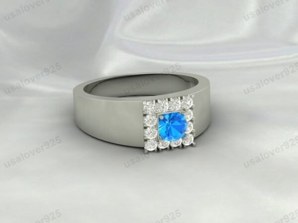 Topaz Gemstone Solitaire Women Ring 925 Sterling Silver Jewelry - Image 3