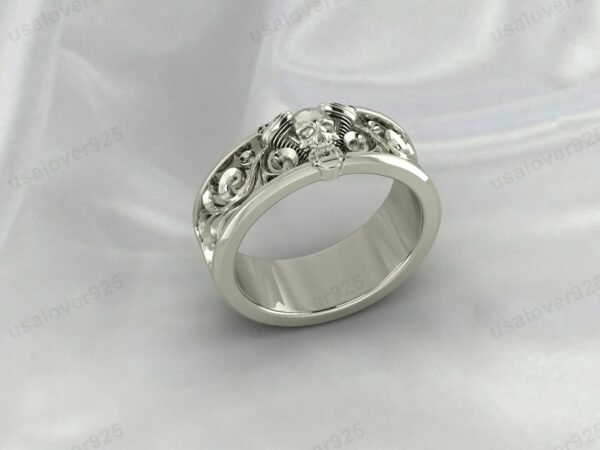 Skull Unique Design 925 Sterling Silver Unisex Band Ring Jewelry - Image 3