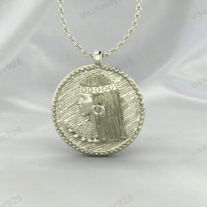 Cleopatra Queen Ancient Egyptian Pendant, 925 Sterling Silver Necklace Jewelry
