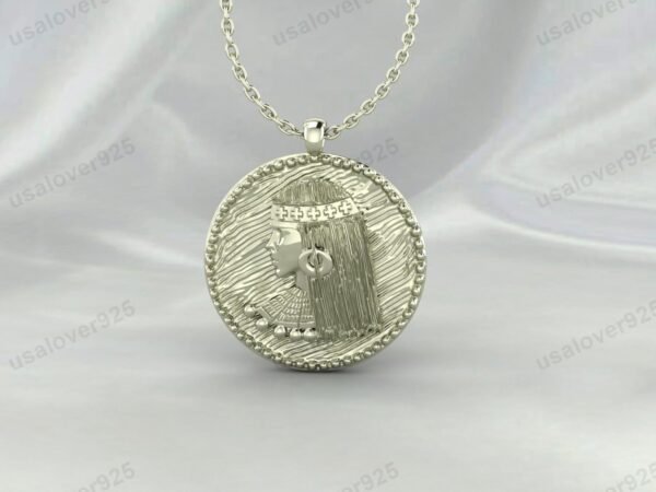 Cleopatra Queen Ancient Egyptian Pendant, 925 Sterling Silver Necklace Jewelry