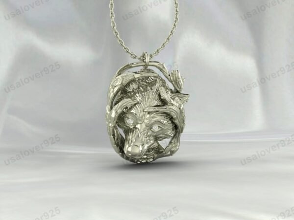 Wolf Unique Design Unisex Pendant, 925 Sterling Silver Necklace Jewelry - Image 3