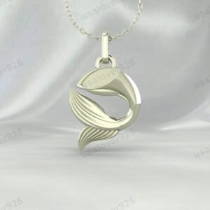 Dolphin Fish Unique Pendant, 925 Sterling Silver Necklace Jewelry