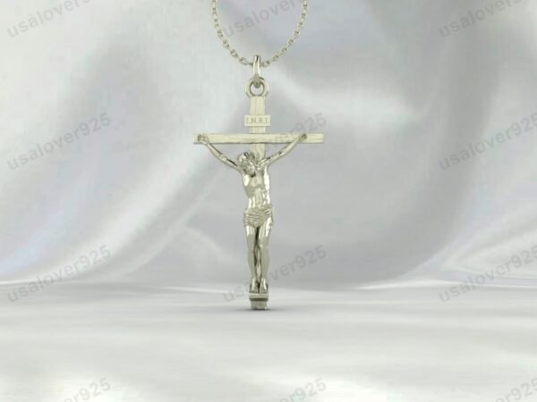 Jesus God Unique Cross Pendant, 925 Sterling Silver Necklace Jewelry - Image 3