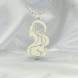 Women Unique Design Pendant, 925 Sterling Silver Necklace Jewelry