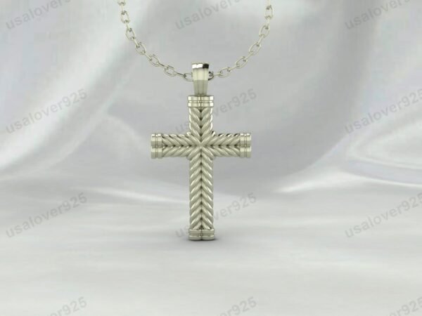 Cross Unique Design Unisex Pendant, 925 Sterling Silver Necklace Jewelry