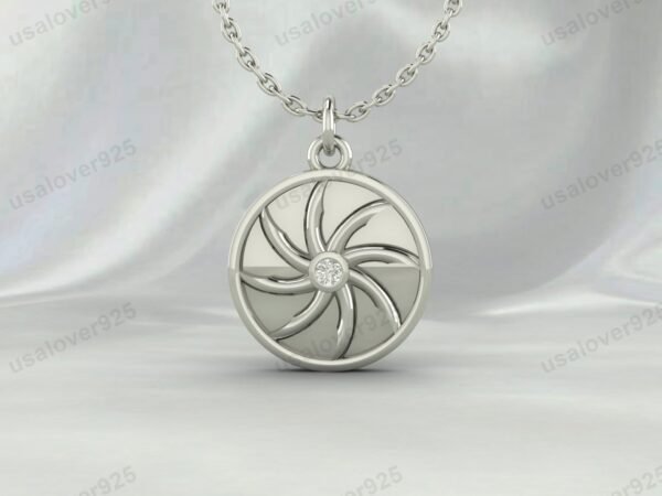 Geometric Design CZ Diamond Unisex Pendant, 925 Sterling Silver Necklace Jewelry