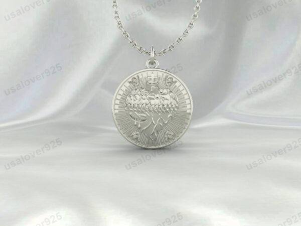 Heart Pendant With Cross Medallion Jewelry Unisex Pendant, 925 Sterling Silver Necklace Jewelry - Image 3