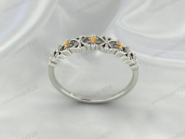Citrine Gemstone Art Deco Women Ring, 925 Sterling Silver Jewelry - Image 3