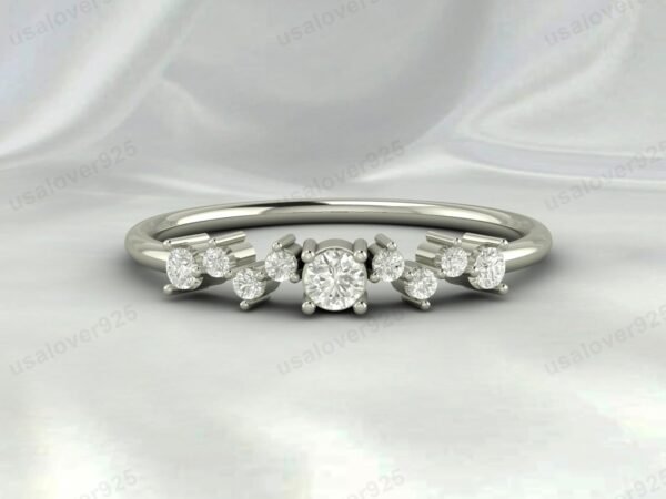 CZ Diamond Stone Eternity Women Band Ring 925 Sterling Silver Jewelry