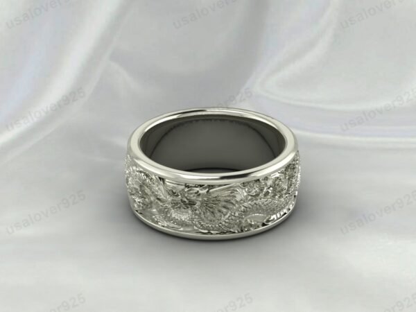 Unique Dragon Design 925 Sterling Silver Unisex Band Ring Jewelry - Image 5