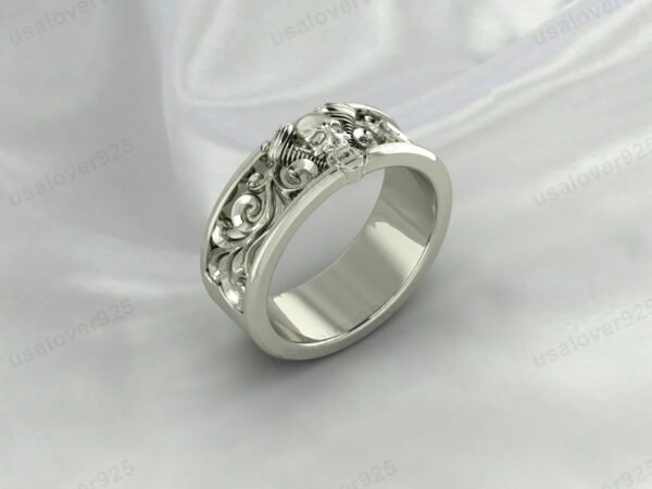 Skull Unique Design 925 Sterling Silver Unisex Band Ring Jewelry - Image 4