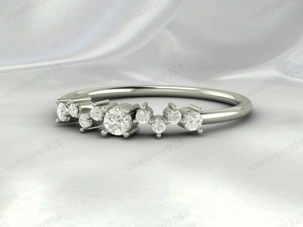 CZ Diamond Stone Eternity Women Band Ring 925 Sterling Silver Jewelry - Image 2