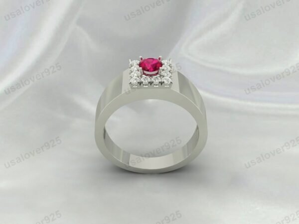 Ruby Gemstone Solitaire Women Ring 925 Sterling Silver Jewelry